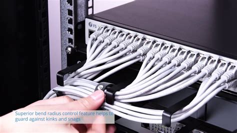 19" Inch 1U Rack Mount Cable Management Panel 5 Metal Detachable Rings ...