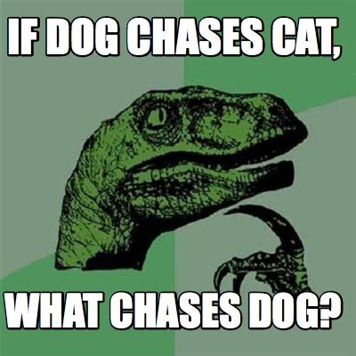 Meme Creator - Funny if dog chases cat, WHAT CHASES DOG? Meme Generator ...