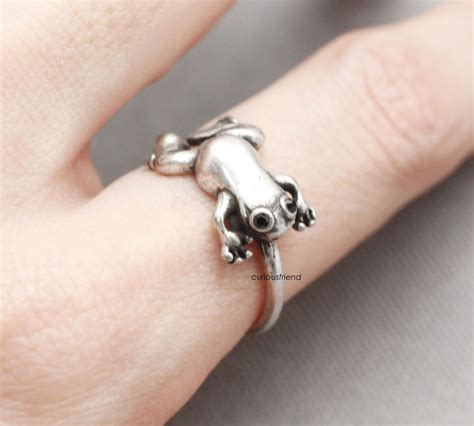 Adjustable Cute Frog Ring,leap Frog Wrap Ring,animal Ring, Antique Tone ...