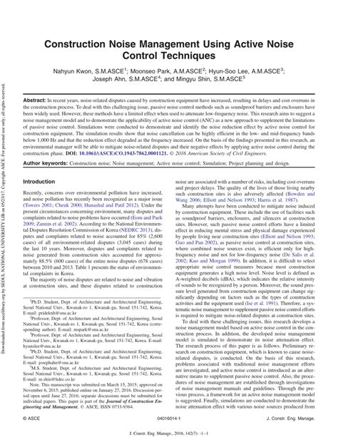 (PDF) Construction Noise Management Using Active Noise Control Techniques