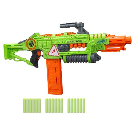 Nerf Revoltinator Zombie Strike Motorized Blaster Toy Gun with 18 Darts ...