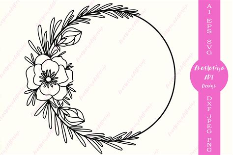 Floral leaves border svg, Botanical frame clip art cut file (562036 ...