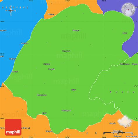 Political Simple Map of Banswara