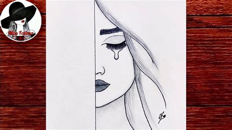 Very Easy Crying Girl Drawing || How To Draw A Sad Girl step by step ...