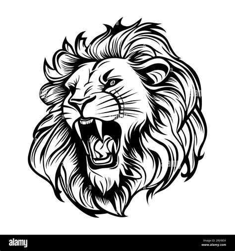 Lion head logo design. Abstract silhouette of a lion head. Evil face of ...