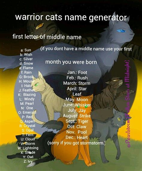 My warriors name generator, by me. Only repost if you give credit to me ...