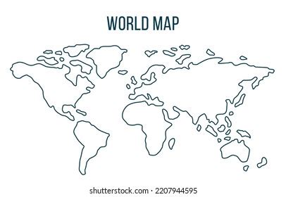 World Map Vector Contour World Map Stock Vector (Royalty Free ...