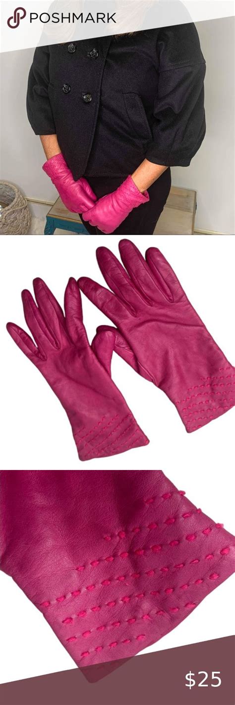 Women’s hot Pink Leather Gloves | Leather gloves women, Leather gloves ...