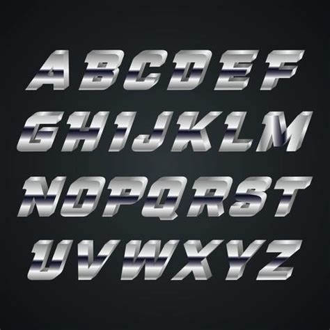 Metal 3D Fonts Vector 165810 Vector Art at Vecteezy