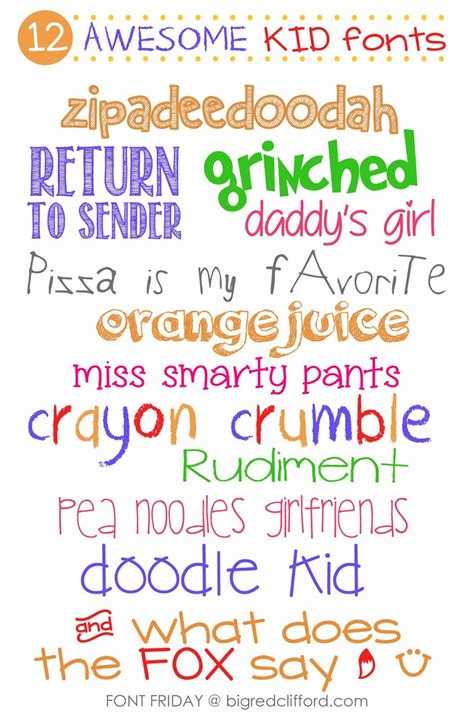 NEW favorite free kid & handwriting fonts. #invite #kid bigredclifford ...