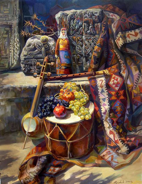 The Armenian Still-life With A Armenian Doll Painting by Meruzhan ...