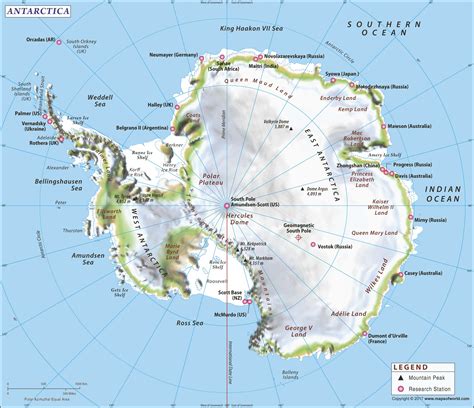 Labeled Map Of Antarctica