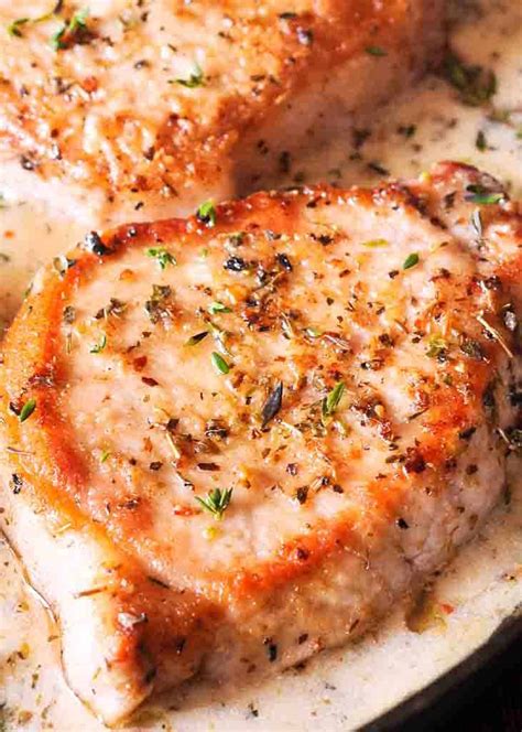 Best Pork Chops in Creamy Herb & Wine Sauce - What's In The Pan? - My ...