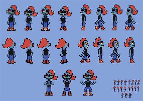 [Undertale] Undyne V2 OW Sprite by EllistandarBros on DeviantArt