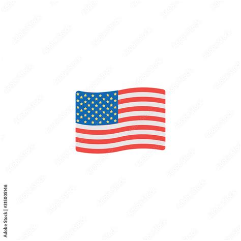 USA flag flat vector Icon. Isolated American Waving Flag emoji ...