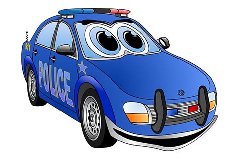 "Police Blue Car Cartoon" by Graphxpro | Redbubble