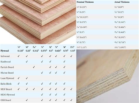 Plywood Thickness Chart and Sizes [All Types] - MellowPine