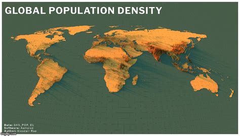 Global population density map. Wow. This is crazy! - Imgflip