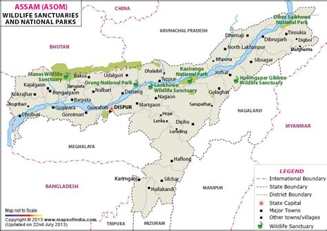 Wildlife Sanctuaries in Assam, National parks of Assam | Map, Geography ...