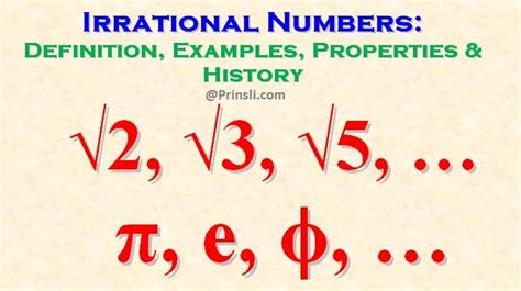 Irrational Numbers: Definition, Examples, Properties & History - Prinsli