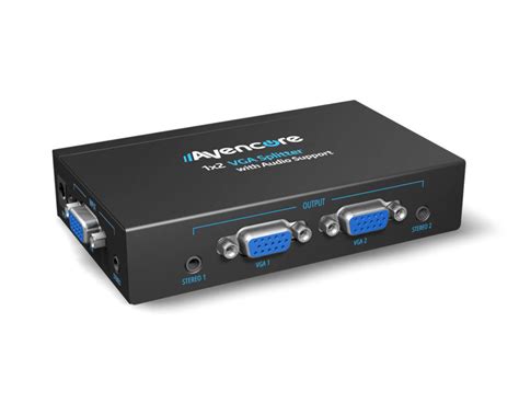 Powered 2-Way VGA Splitter with Audio (500MHz) – Avencore