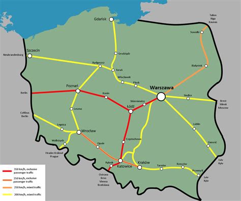 Fantasy high speed rail network of Poland : highspeedrail