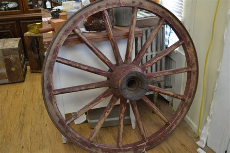 LATE 1800'S WOODEN WAGON WHEEL. THIS WHEEL WAS ONE OF THE LAST WHEELS ...