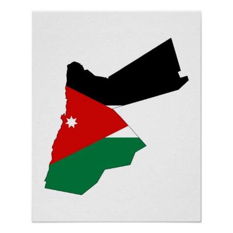 Jordan country flag map shape silhouette poster | Zazzle | Jordan ...