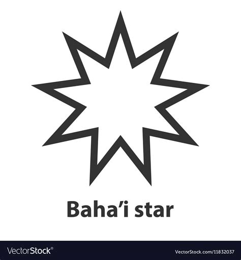 Icon of bahai nine pointed star symbol bahaism Vector Image