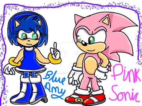 Blue Amy and Pink Sonic by Daracoon911 on DeviantArt