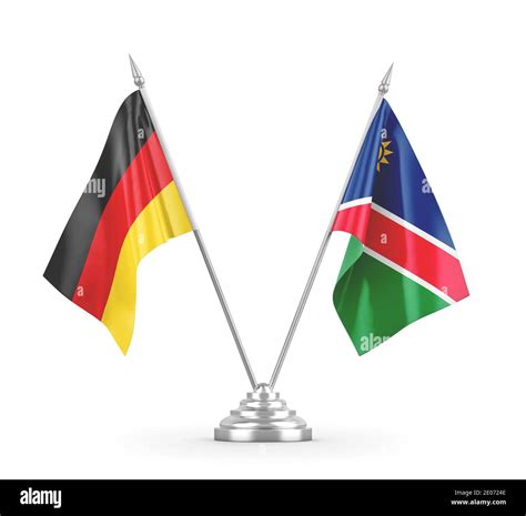 Namibia and Germany table flags isolated on white background 3D ...