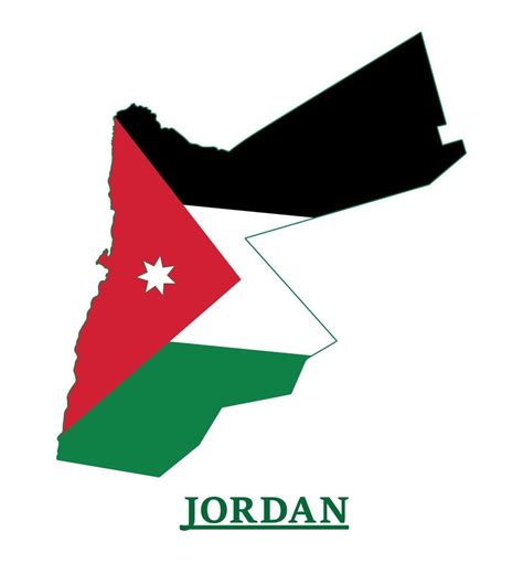 Jordan National Flag Map Design, Illustration Of Jordan Country Flag ...