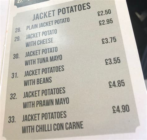 Edwalton Coffee and Snack Bar – Jacket Potato Menu – The Nottingham ...