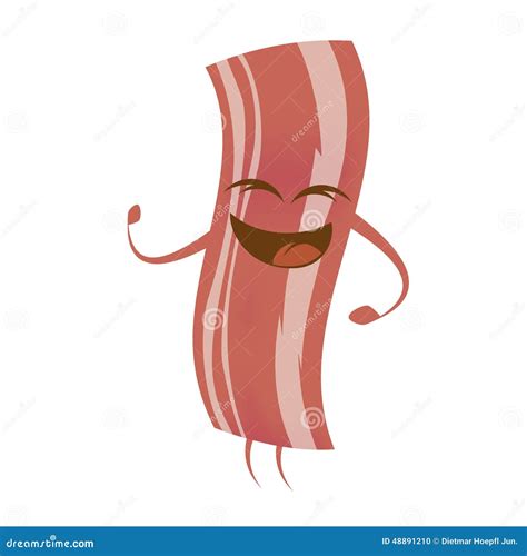 Funny Cartoon Bacon Vector Illustration | CartoonDealer.com #48891210