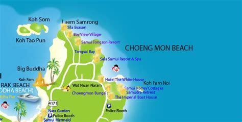 Mensurable inteligente vestir choeng mon beach map haga turismo tubo ...