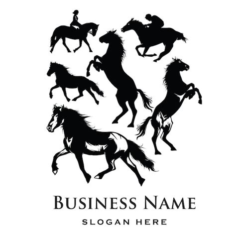 Horse logo silhouette | Premium Vector