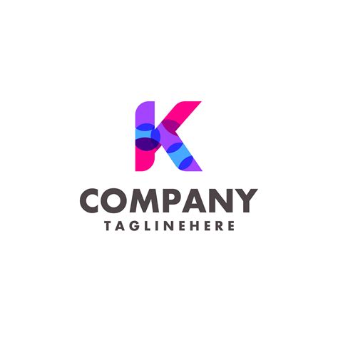 abstract colorful letter K logo design for business company with modern ...