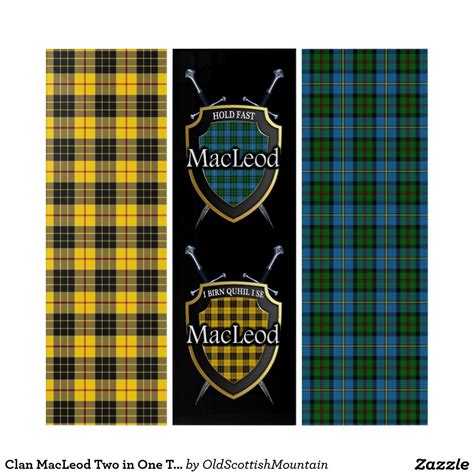 Clan MacLeod Two in One Tartan Shield & Swords Triptych | Zazzle | Clan ...