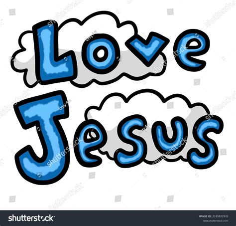 Digital Illustration Cartoon Love Jesus Icon Stock Illustration ...