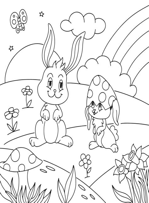 Rabbit And Friend Coloring Pages Rabbit Coloring Pages Coloring | The ...