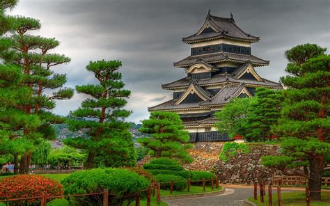 Gray pagoda, building, Asian architecture, Japan, Matsumoto Castle HD ...