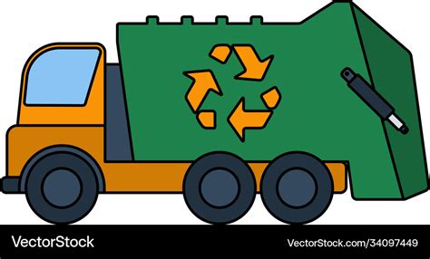 Garbage car with recycle icon Royalty Free Vector Image