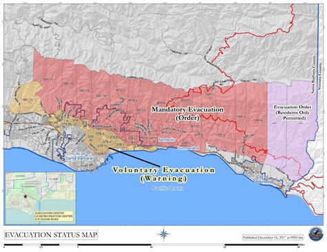 Santa Barbara County Evacuation Map - Large World Map