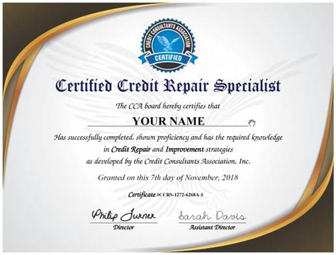 Credit Repair Specialist Certificate (Digital) | Credit Consultants ...