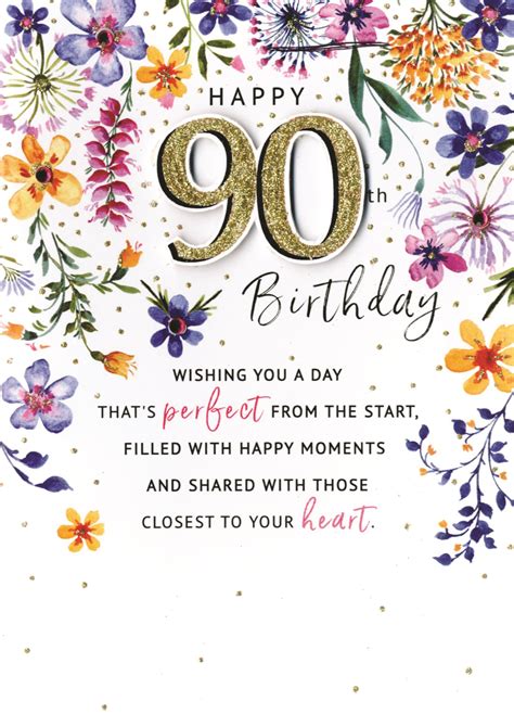 Happy 90th Birthday Card 90th Birthday Cards Happy 90th Birthday ...