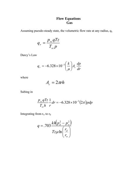 Darcy`s Radial Flow Equation