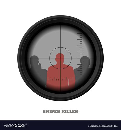 Sniper rifle scope military weapon view Royalty Free Vector