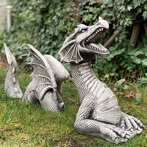 Resin Dragon Garden Decor Statue Three-Section Flying Dragon | Etsy