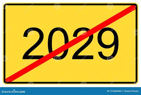 2029 New Year. 2029 New Year On A Yellow Road Billboard Royalty-Free ...