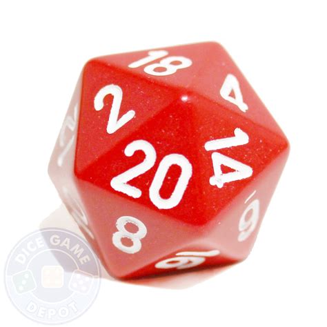 20-Sided Opaque Dice (d20) - Red - Dice Game Depot